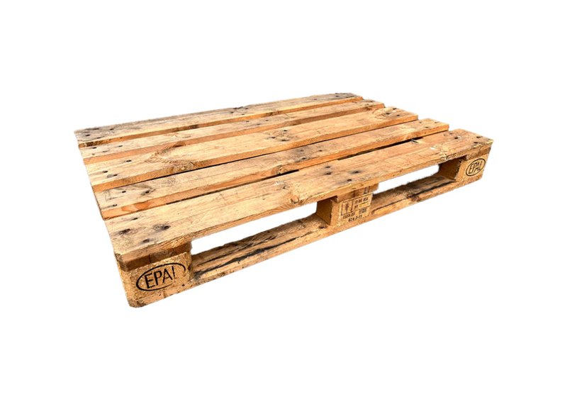 A Euro pallet with the EPAL stamp on its blocks