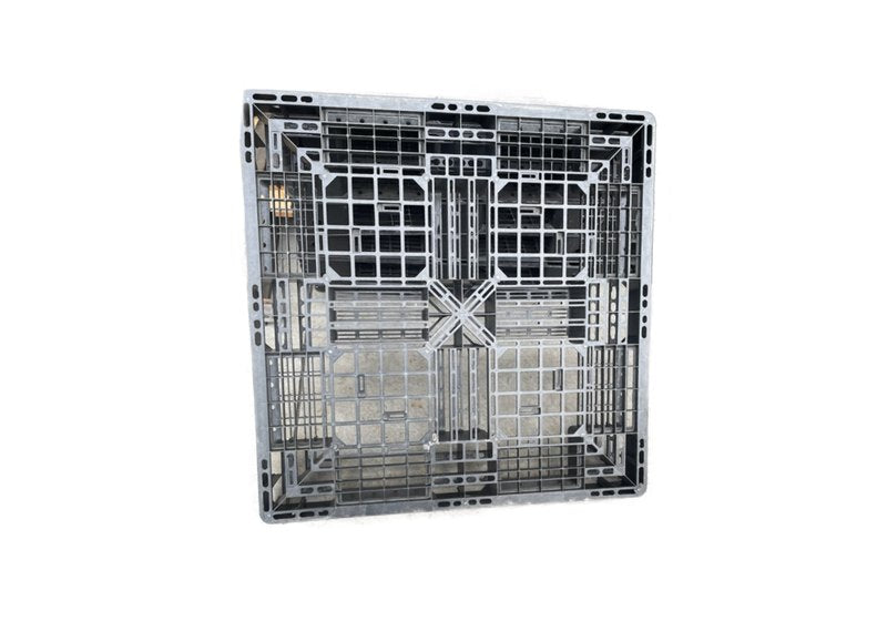 A grey plastic pallet